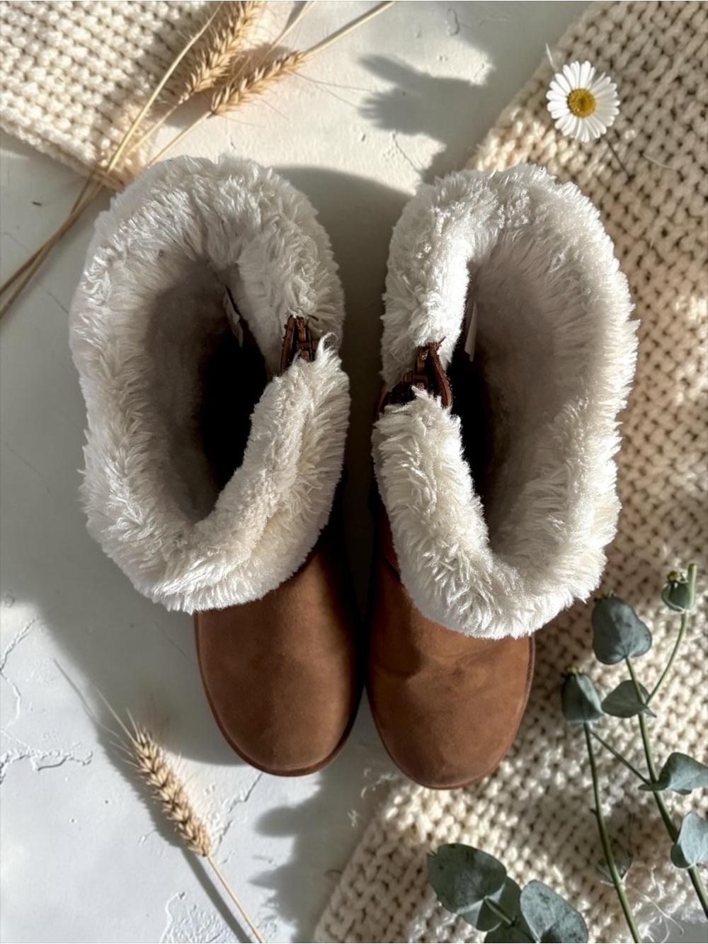 Magellan Girls Boots Faux‑Suede Winter Faux‑Fur Cuff Tassel Size 3 VGUC ❄️ - Picture 10 of 12